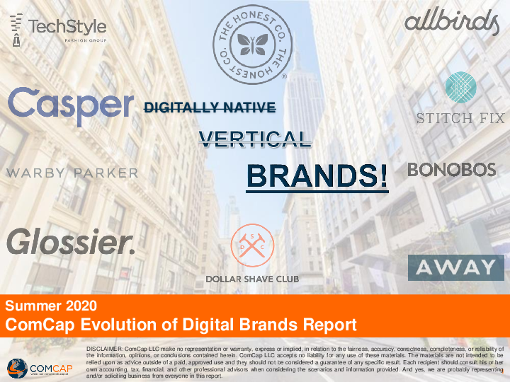 ComCap Digitally Native Vertical Brands Evolution 2020 Update
